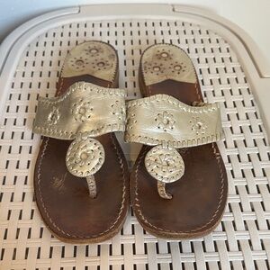 Jack Rogers Gold Leather Sandals